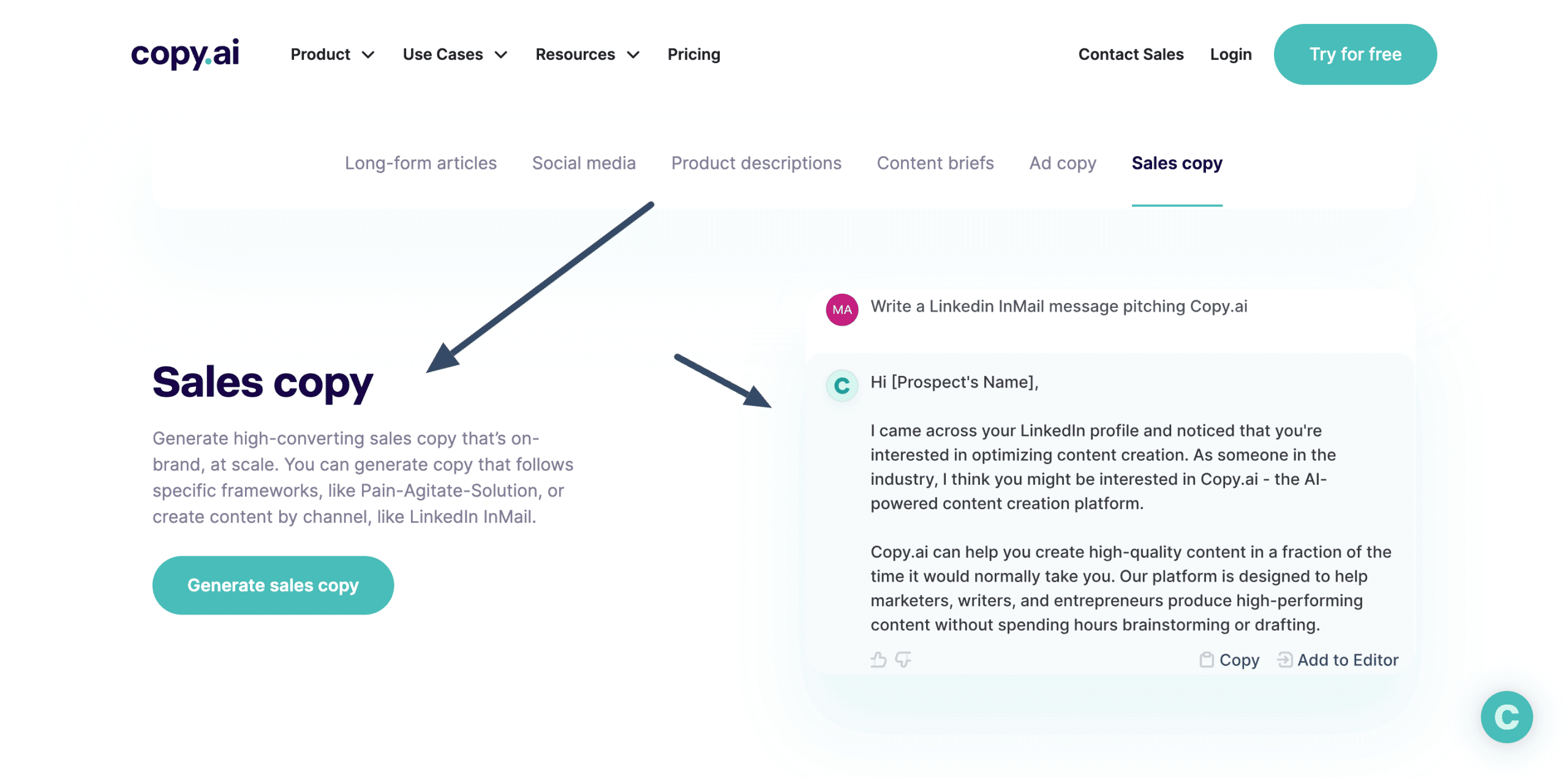 Write with Copy AI Write with Copy AI